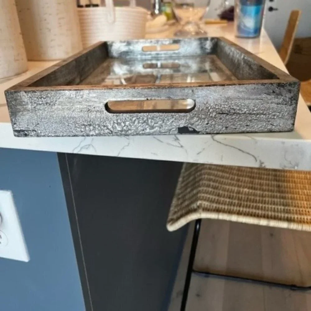 Silver Mirrored Tray Decor - Home Decor - Boho Decor - Summer Decor - Home